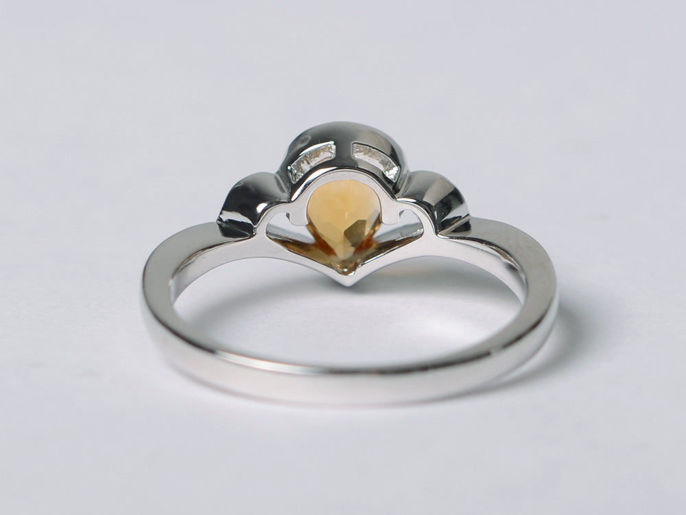 Dainty Pear Shaped Citrine Engagement Ring - LUO Jewelry