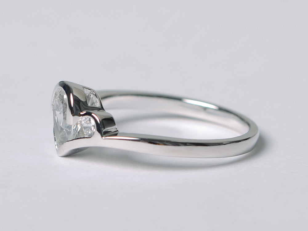 Dainty Pear Shaped White Topaz Engagement Ring - LUO Jewelry