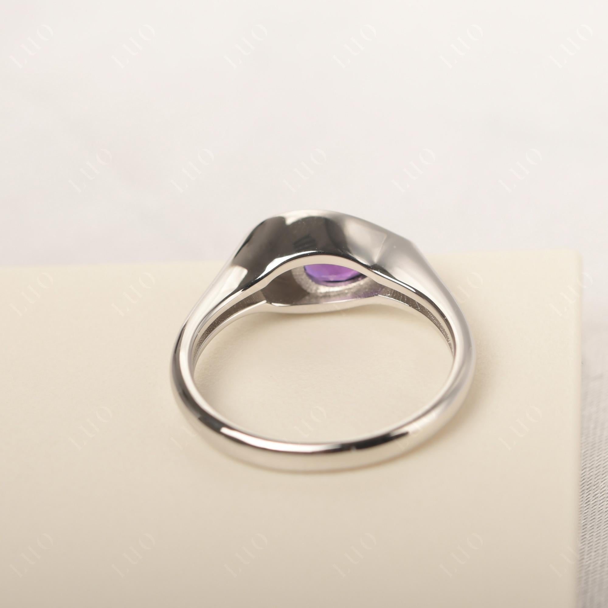 Amethyst East West Pear Engagement Ring - LUO Jewelry
