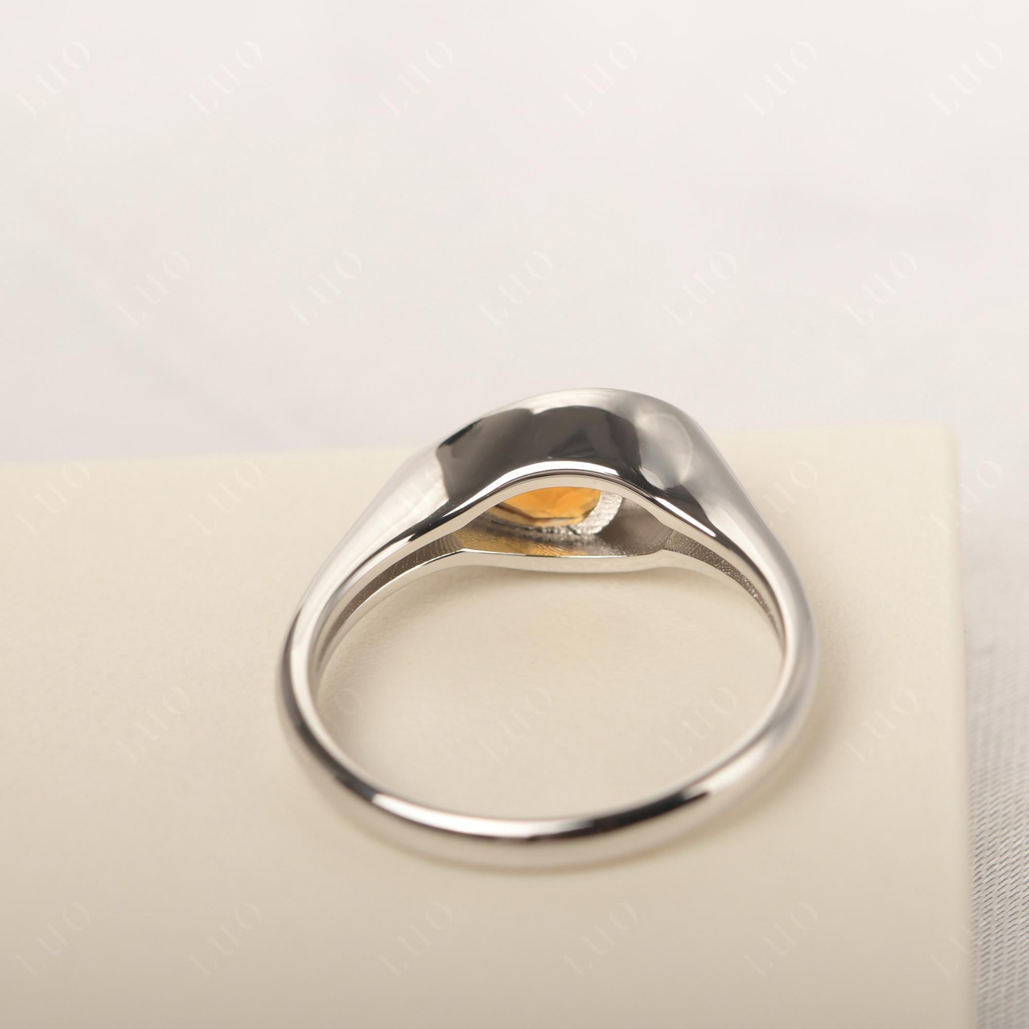 Citrine East West Pear Engagement Ring - LUO Jewelry