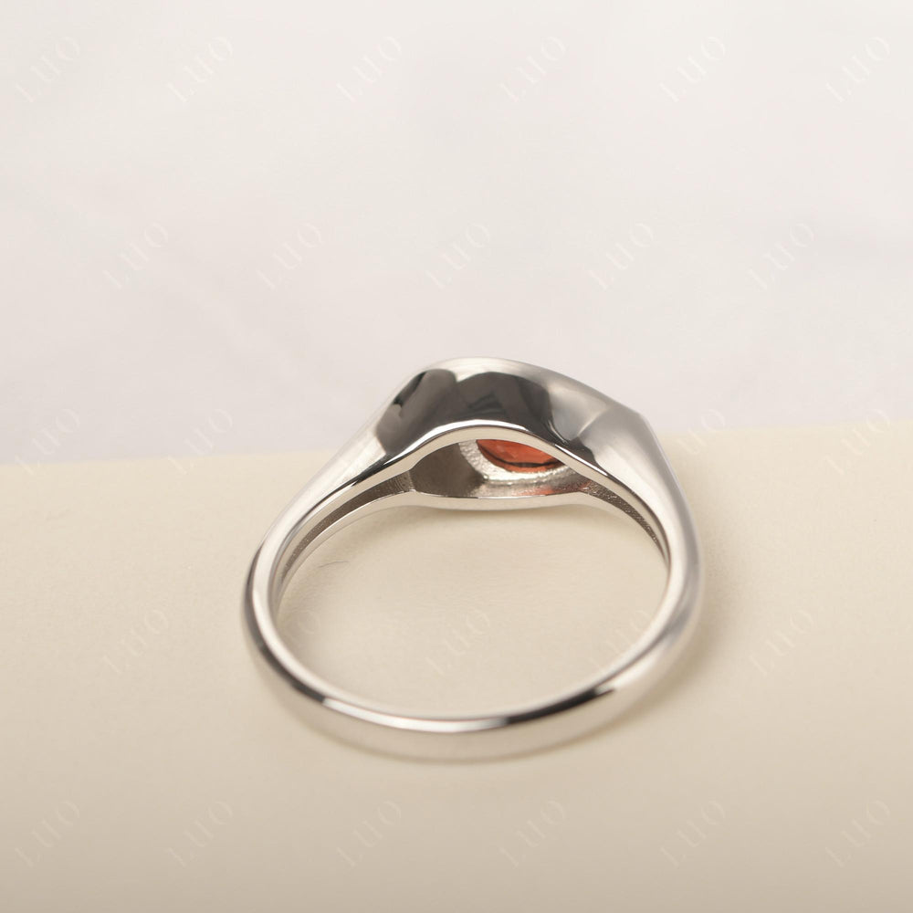 Vintage Garnet Ring East West Pear Shaped Ring - LUO Jewelry