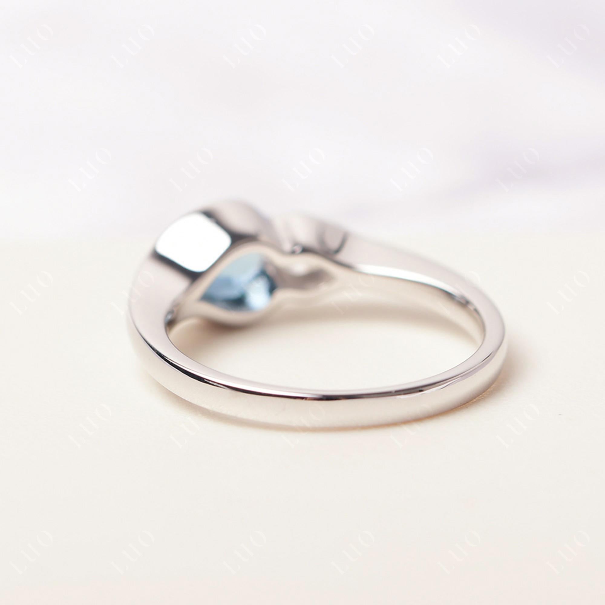 Vintage London Blue Topaz Bezel Pear Engagement Ring - LUO Jewelry