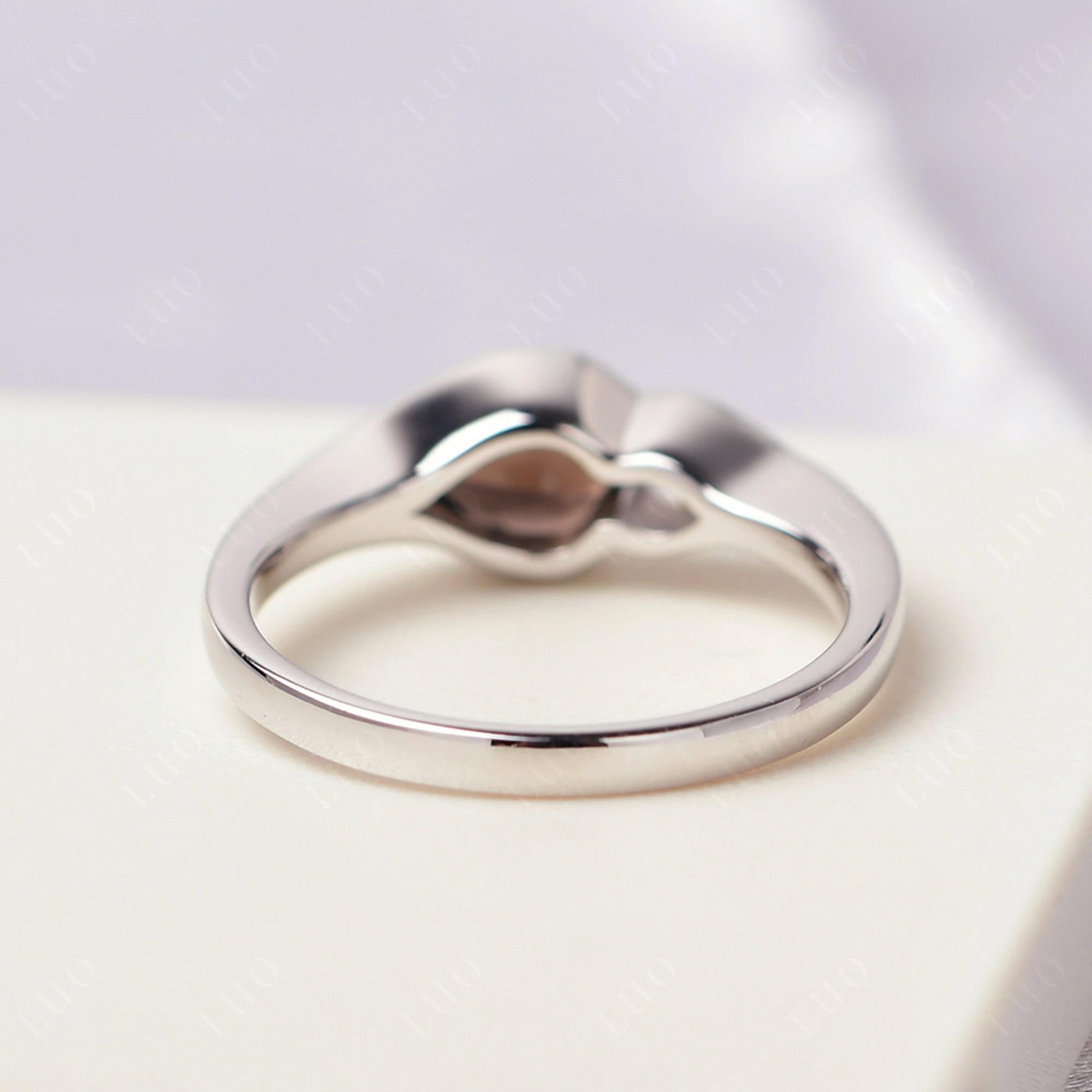 Vintage Smoky Quartz Bezel Pear Engagement Ring - LUO Jewelry