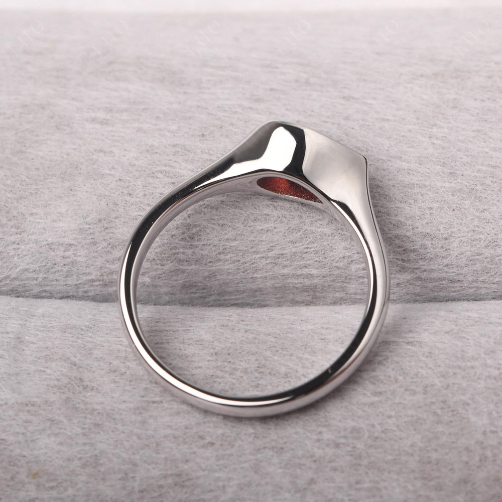 Horizontal Pear Garnet Engagement Ring - LUO Jewelry