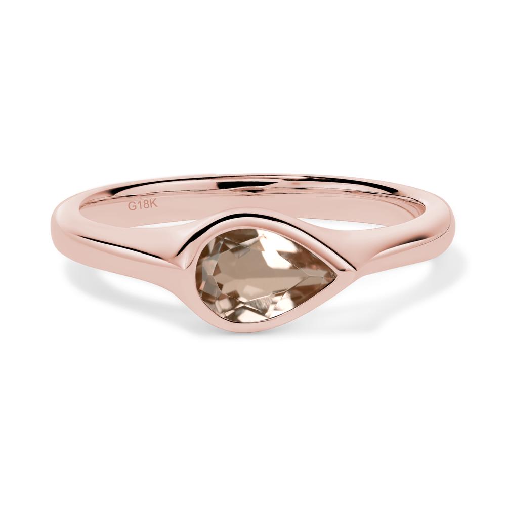 Horizontal Pear Morganite Engagement Ring - LUO Jewelry #metal_18k rose gold