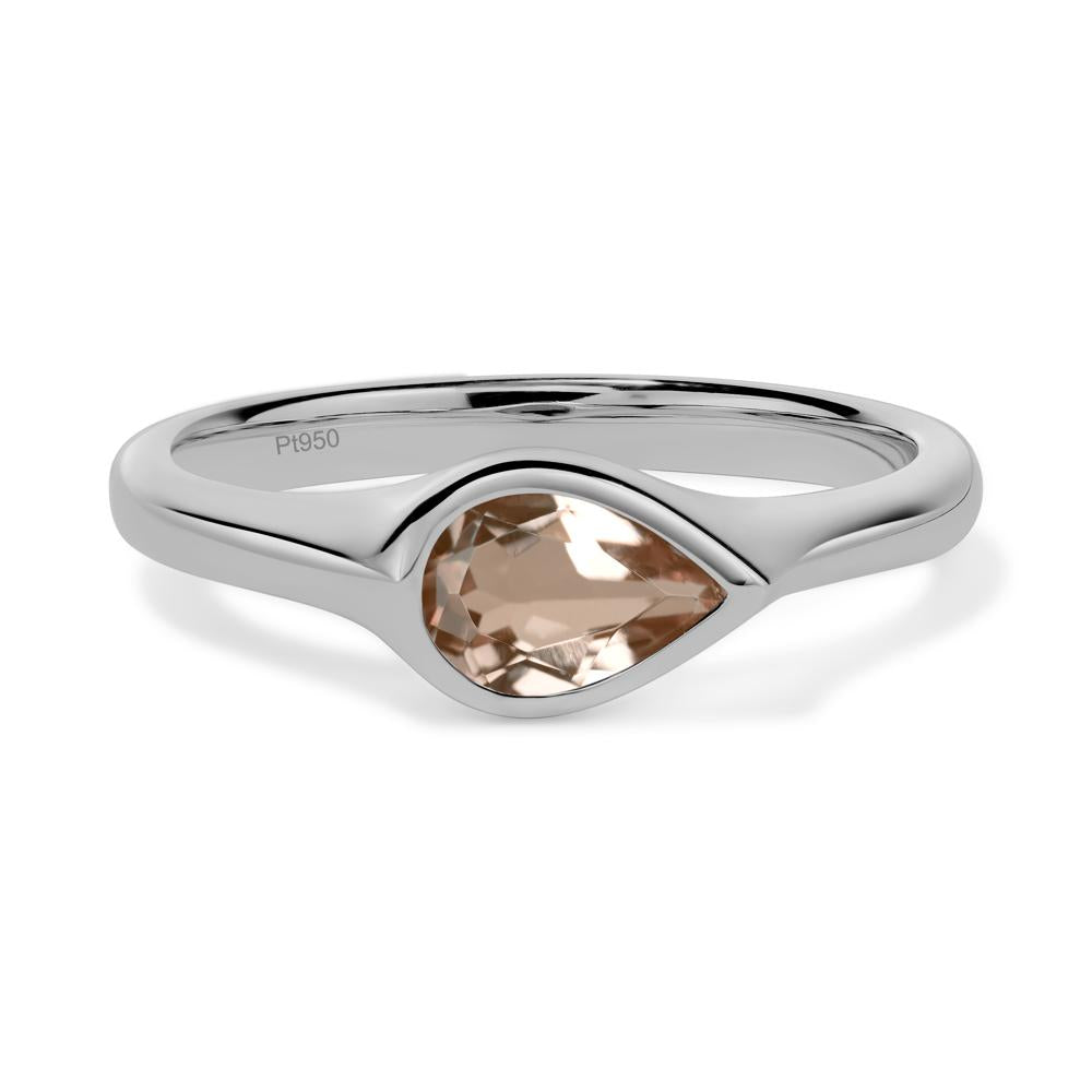 Horizontal Pear Morganite Engagement Ring - LUO Jewelry #metal_platinum