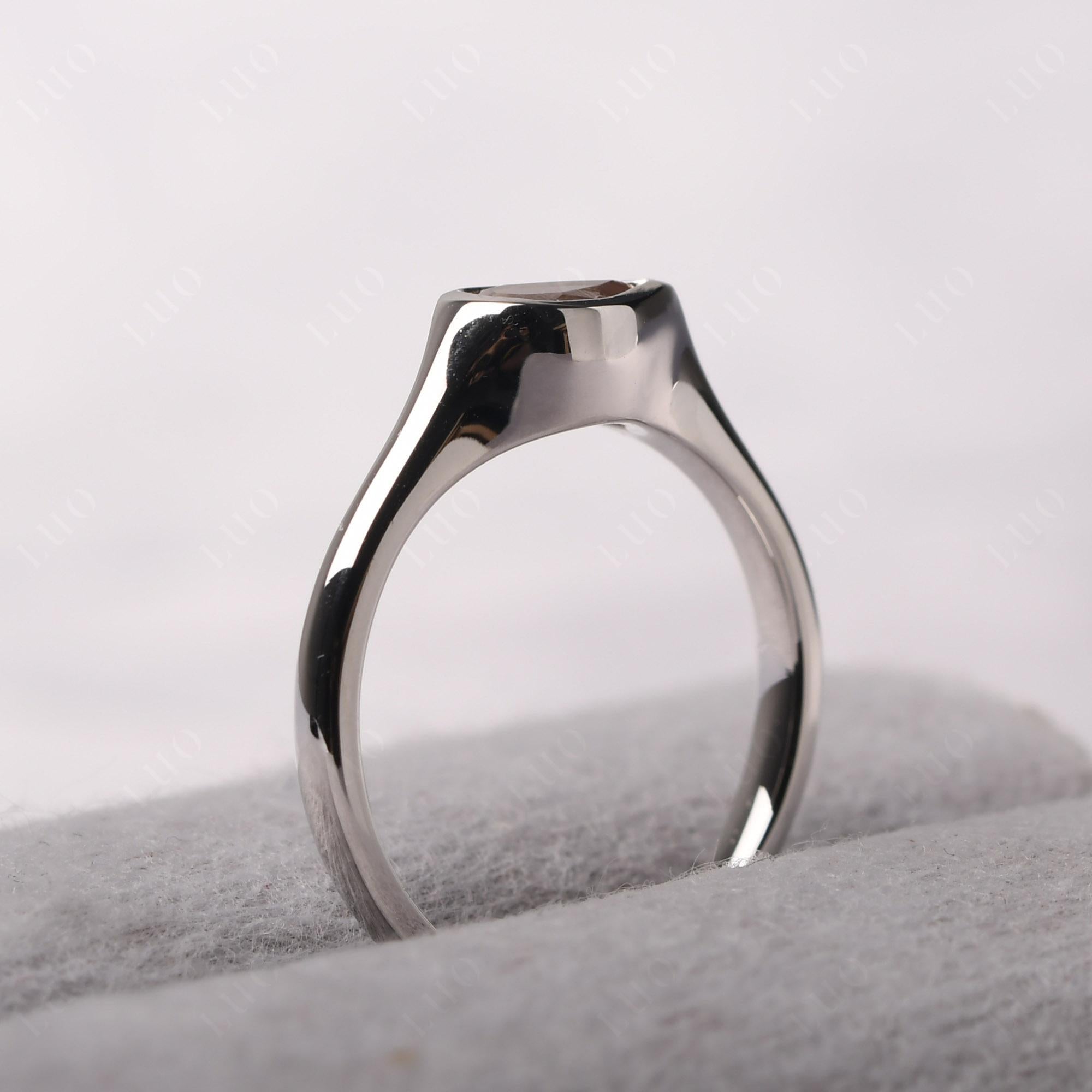 Horizontal Pear Morganite Engagement Ring - LUO Jewelry