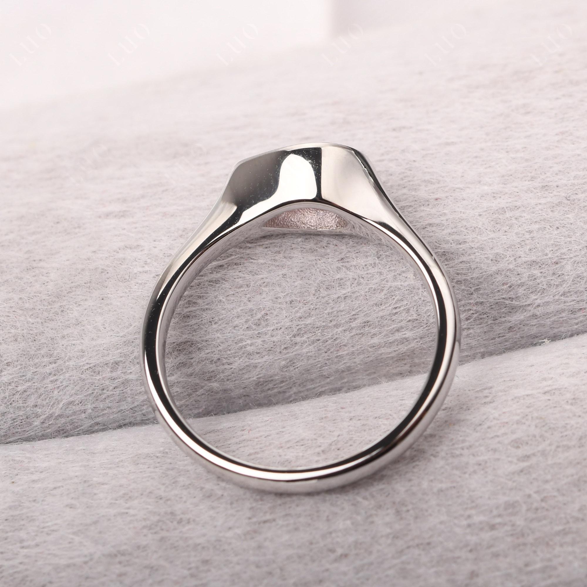 Horizontal Pear Pink Cubic Zirconia Engagement Ring - LUO Jewelry