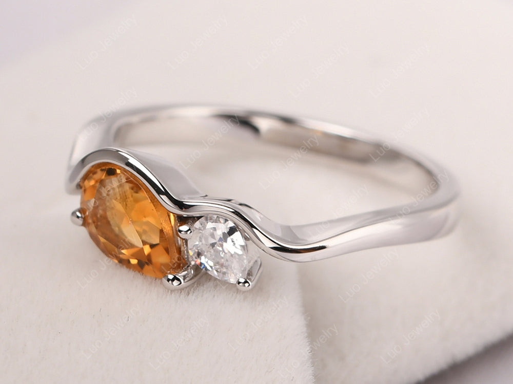 Unique Mothers Rings 2 Stones Citrine Ring - LUO Jewelry