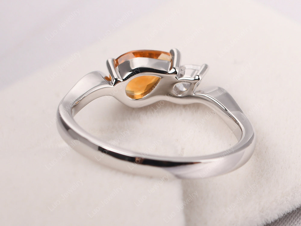 Unique Mothers Rings 2 Stones Citrine Ring - LUO Jewelry