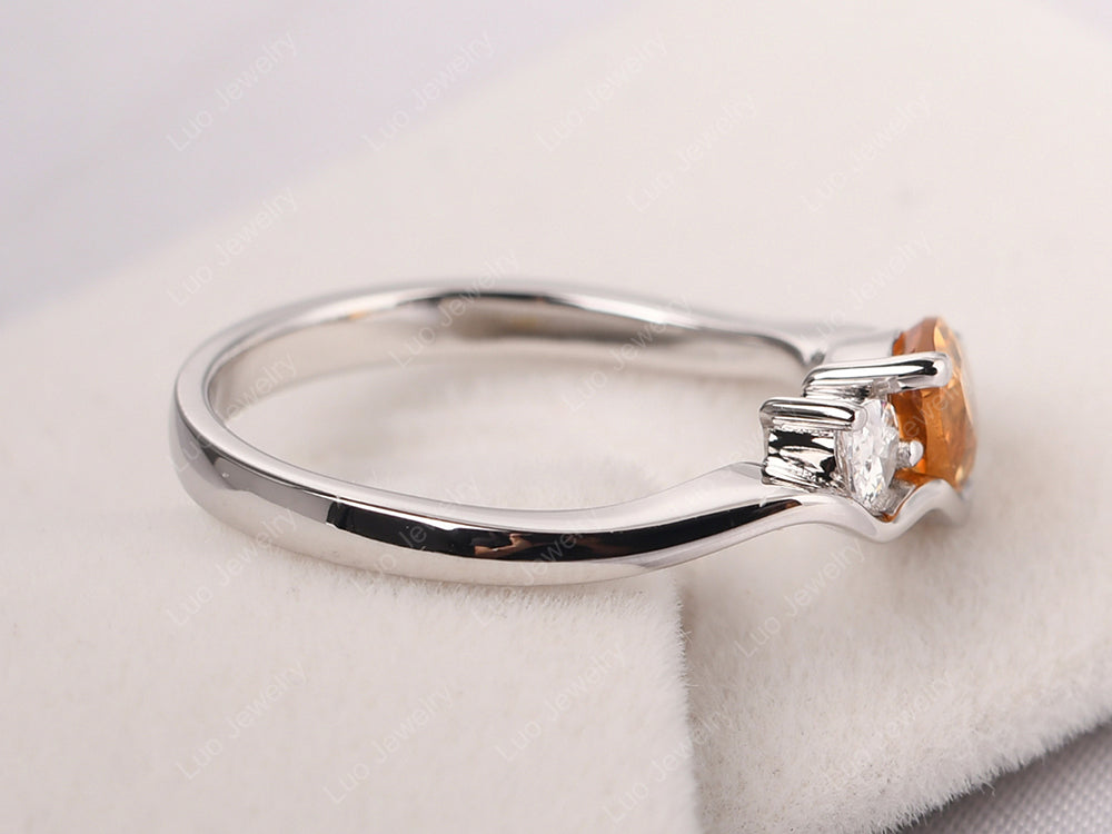 Unique Mothers Rings 2 Stones Citrine Ring - LUO Jewelry