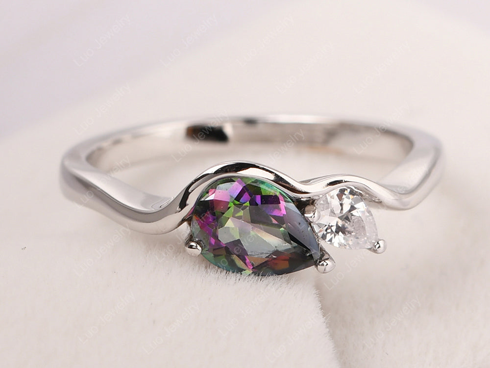 Unique Mothers Rings 2 Stones Mystic Topaz Ring - LUO Jewelry