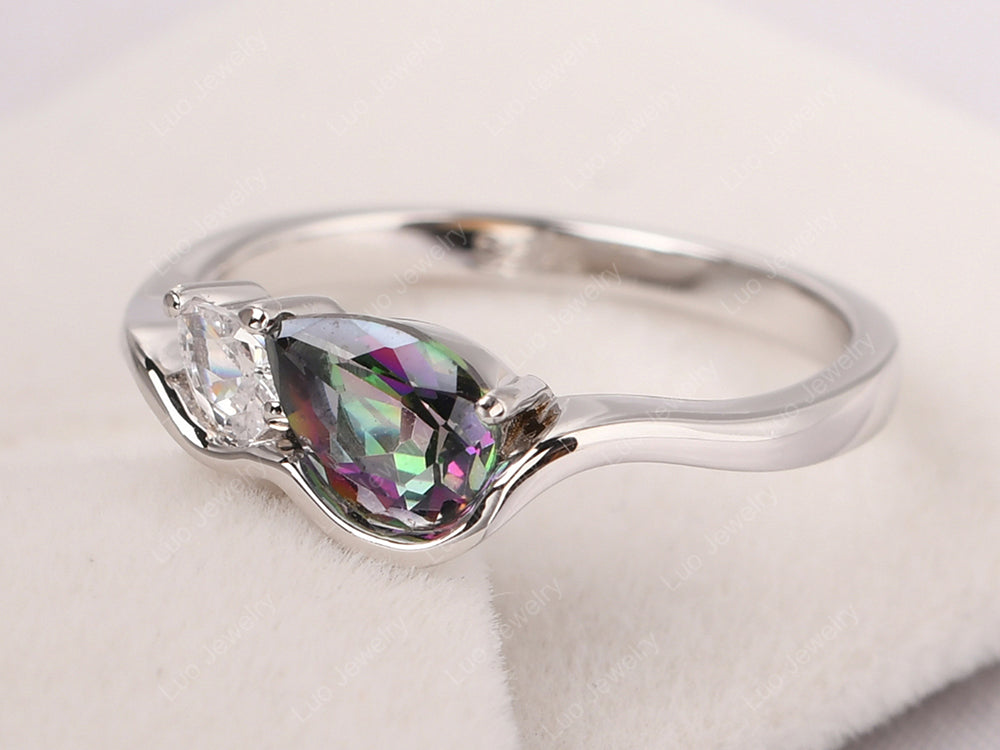 Unique Mothers Rings 2 Stones Mystic Topaz Ring - LUO Jewelry