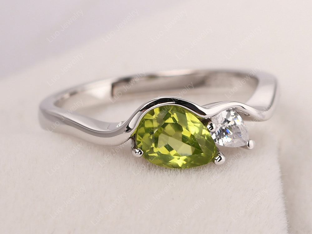 Unique Mothers Rings 2 Stones Peridot Ring - LUO Jewelry