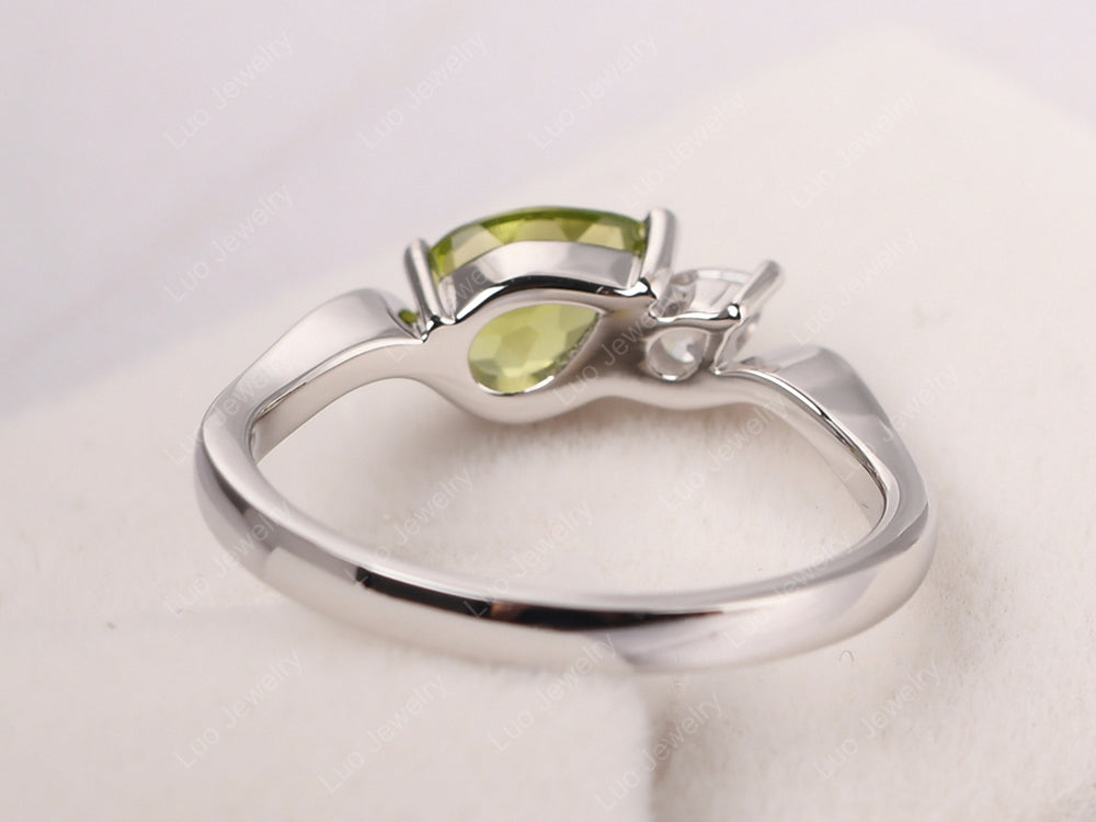 Unique Mothers Rings 2 Stones Peridot Ring - LUO Jewelry