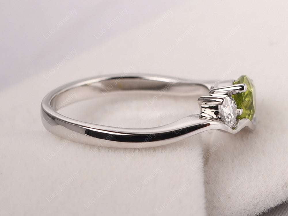 Unique Mothers Rings 2 Stones Peridot Ring - LUO Jewelry