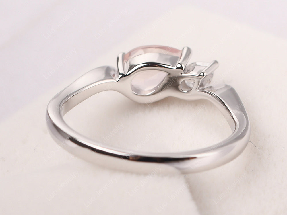 Unique Mothers Rings 2 Stones Rose Quartz Ring - LUO Jewelry