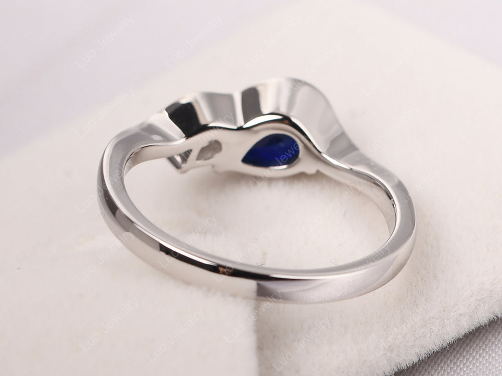 Unique Mothers Rings 2 Stones Sapphire Ring - LUO Jewelry