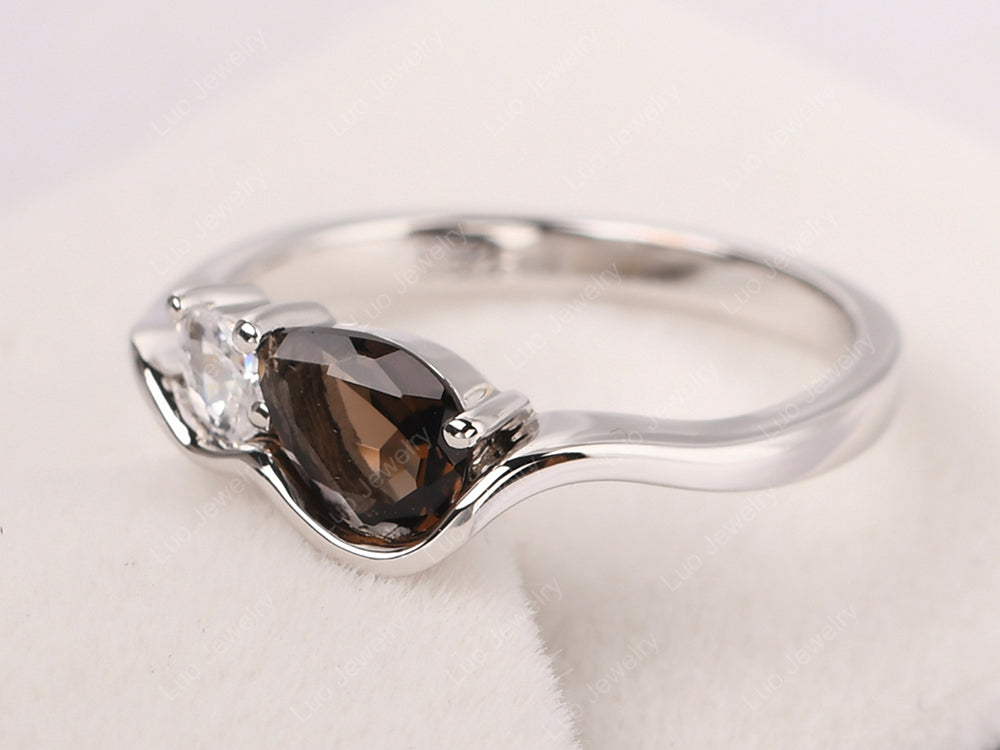 Unique Mothers Rings 2 Stones Smoky Quartz  Ring - LUO Jewelry