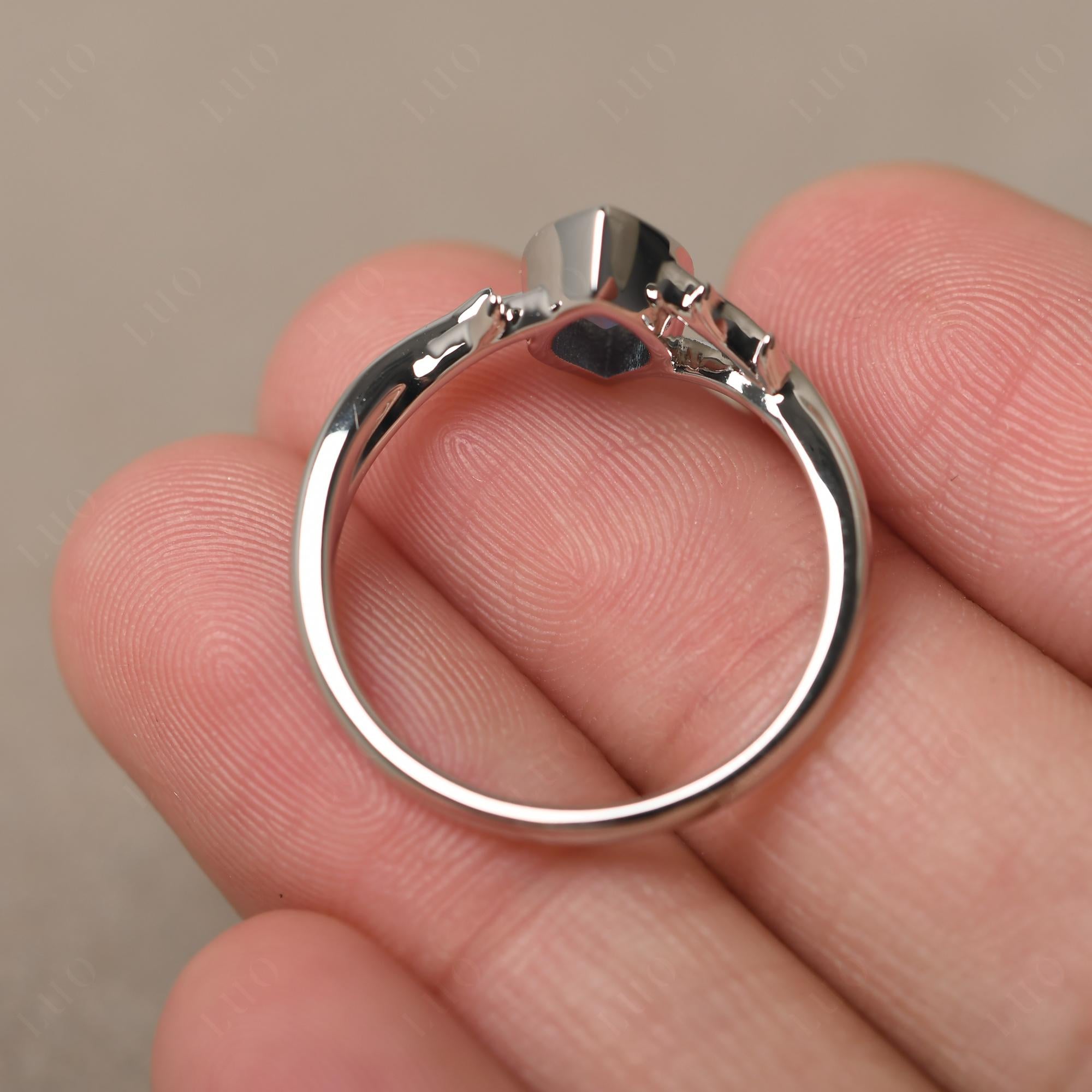 Twig Lab Grown Alexandrite Bezel Set Ring - LUO Jewelry