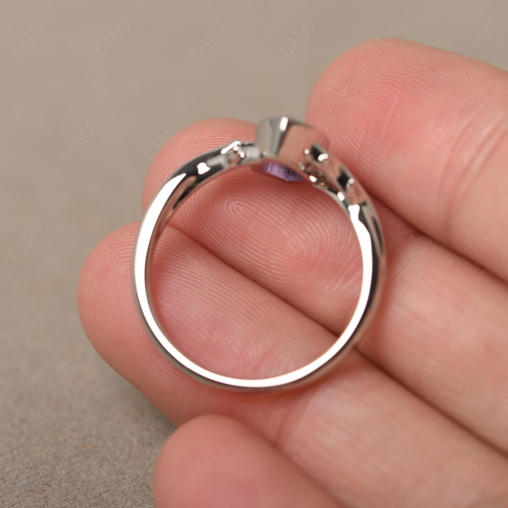 Twig Amethyst Bezel Set Ring - LUO Jewelry