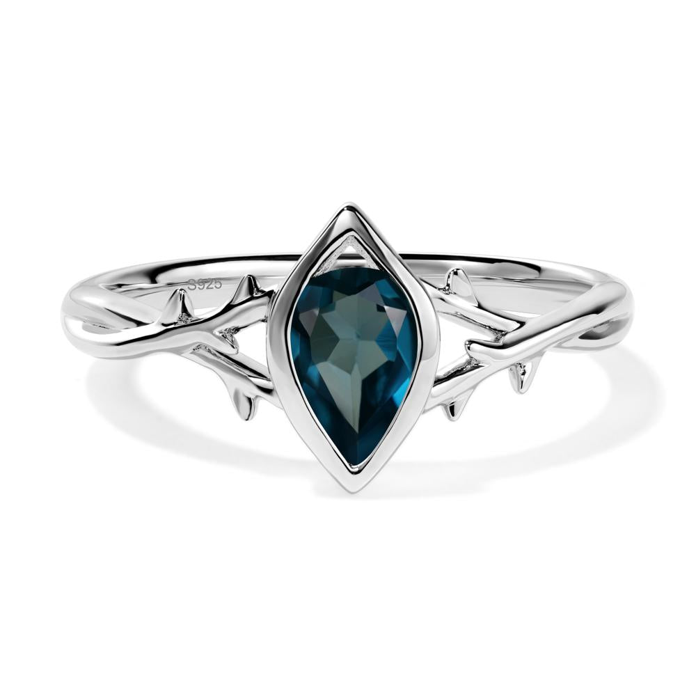 Twig London Blue Topaz Bezel Set Ring - LUO Jewelry #metal_sterling silver