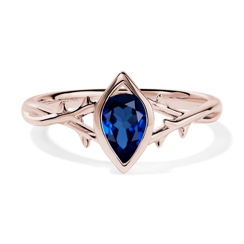 Twig Sapphire Bezel Set Ring - LUO Jewelry #metal_14k rose gold