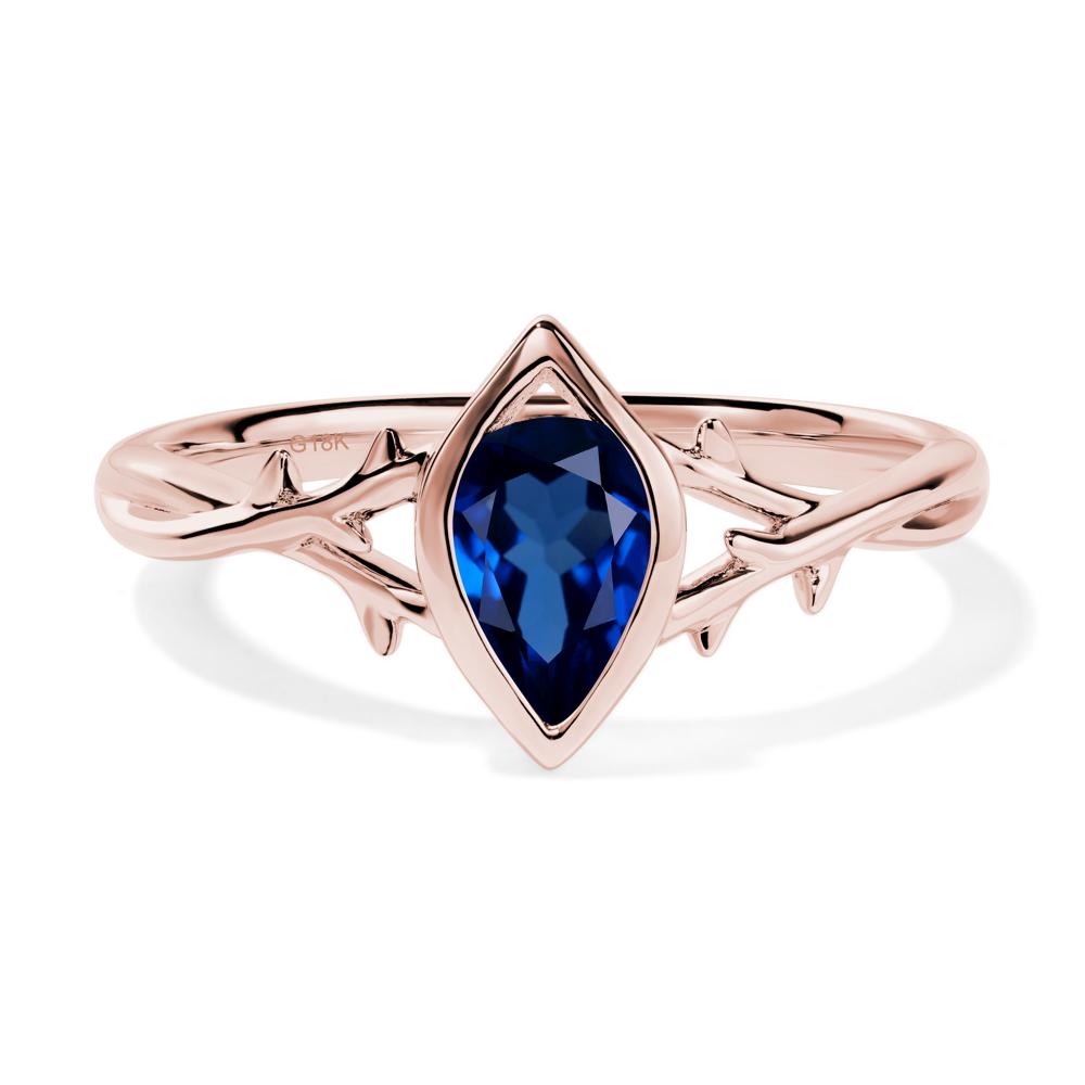 Twig Sapphire Bezel Set Ring - LUO Jewelry #metal_18k rose gold