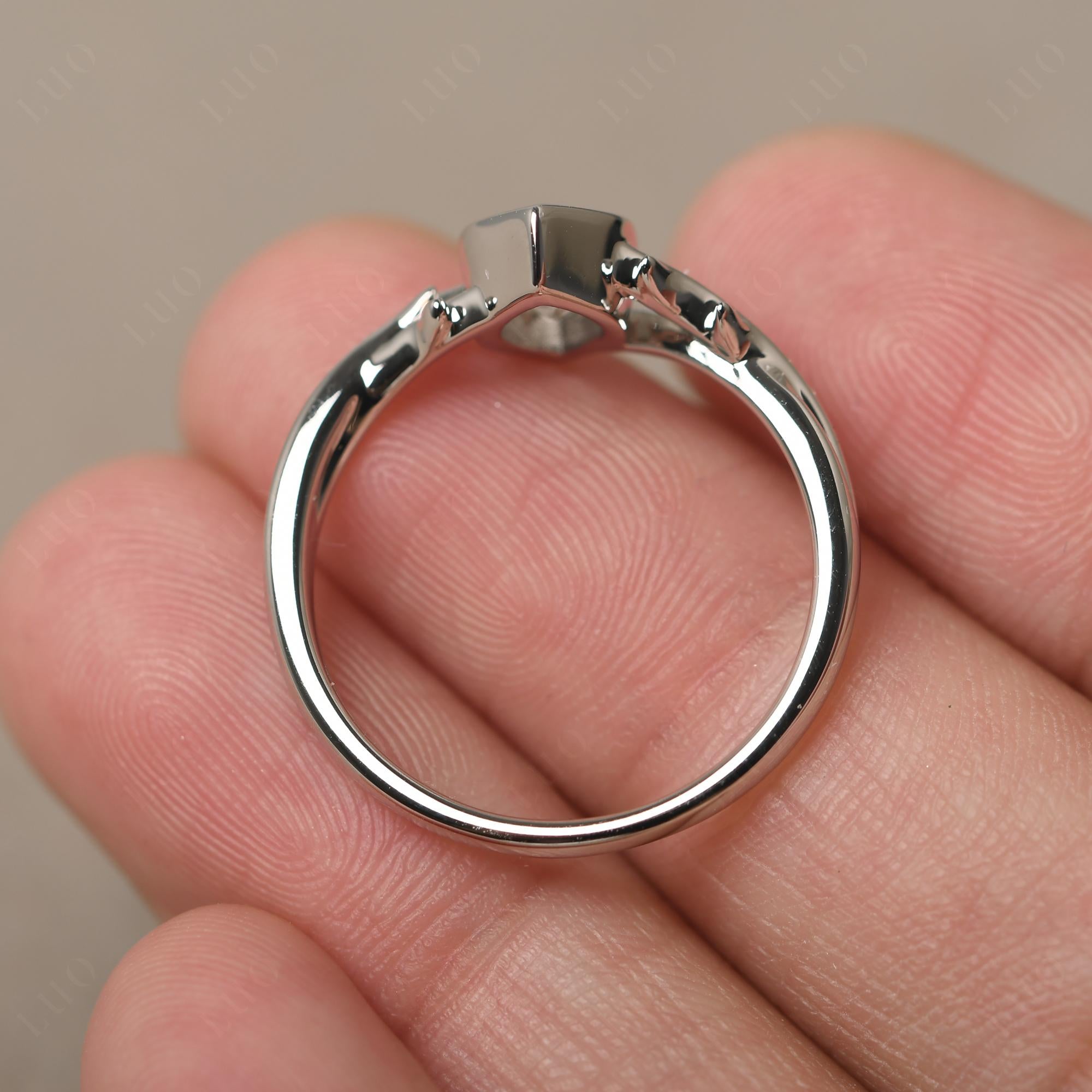 Twig White Topaz Bezel Set Ring - LUO Jewelry