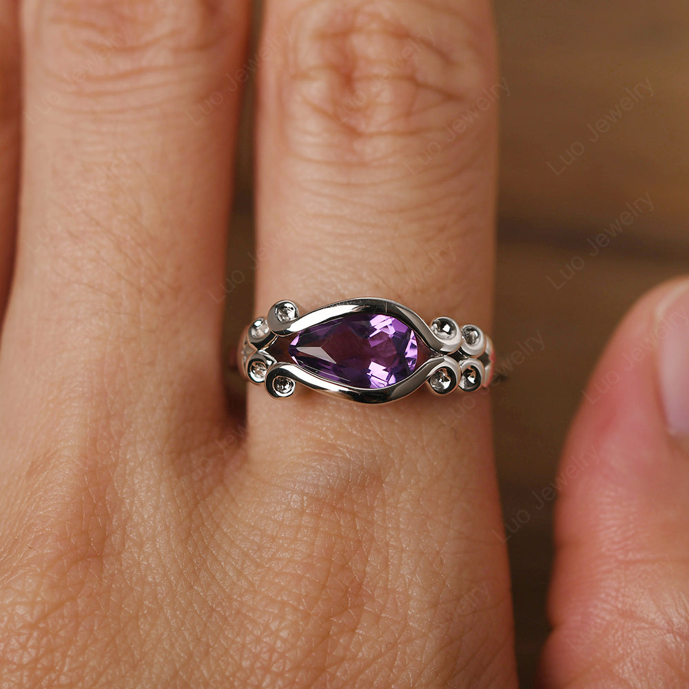 Simple Classic Amethyst Engagement Ring - LUO Jewelry