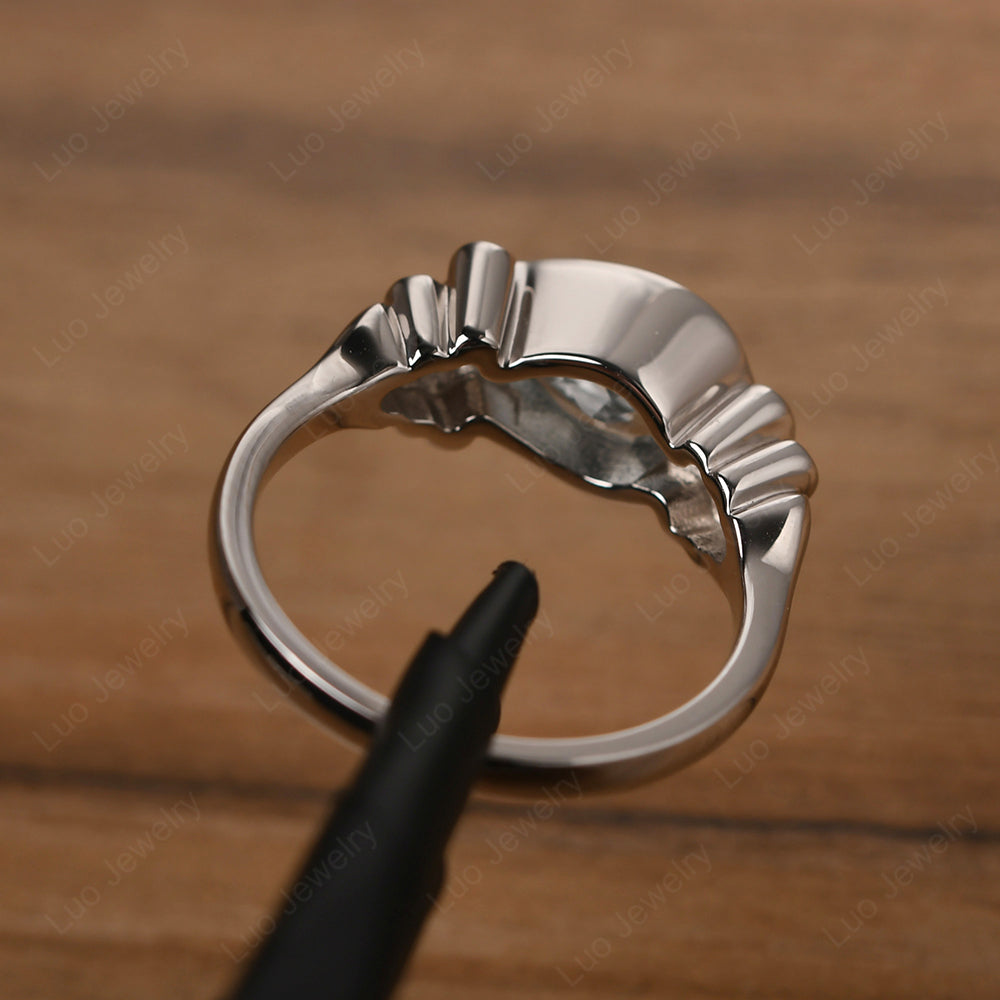 Simple Classic Aquamarine Engagement Ring - LUO Jewelry