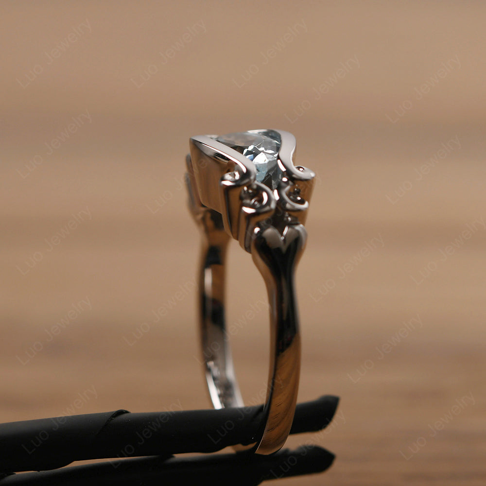 Simple Classic Aquamarine Engagement Ring - LUO Jewelry