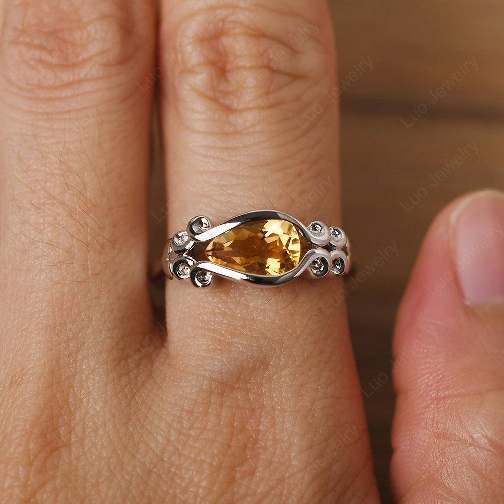Simple Classic Citrine Engagement Ring - LUO Jewelry