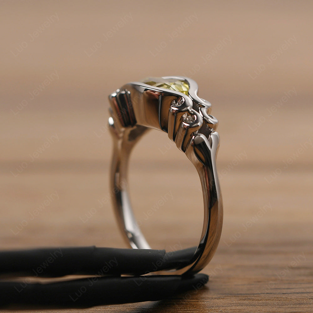 Simple Classic Lemon Quartz Engagement Ring - LUO Jewelry