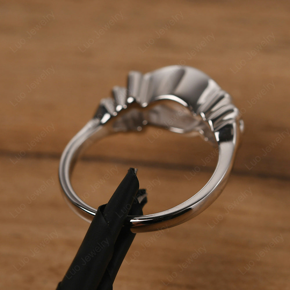 Simple Classic Rose Quartz Engagement Ring - LUO Jewelry