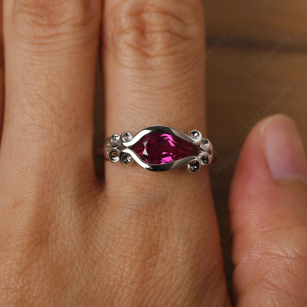 Simple Classic Ruby Engagement Ring - LUO Jewelry