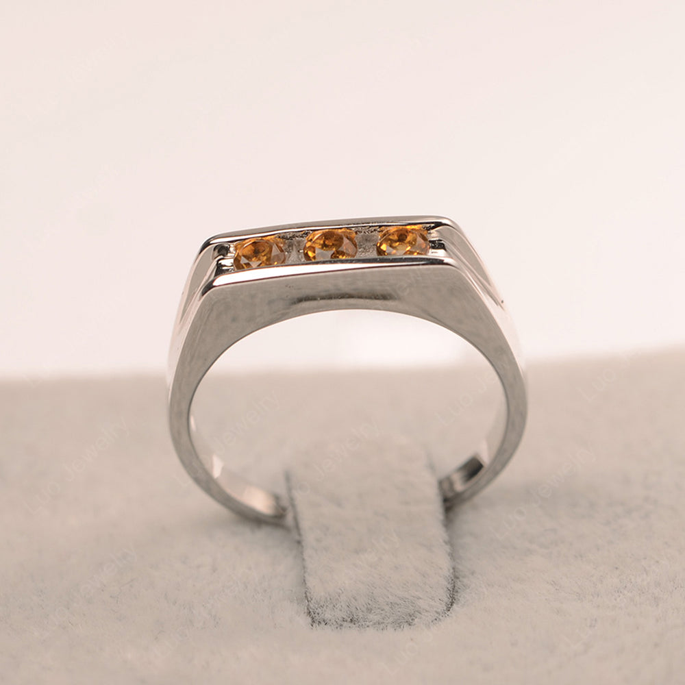 3 Stone Citrine Band Ring - LUO Jewelry