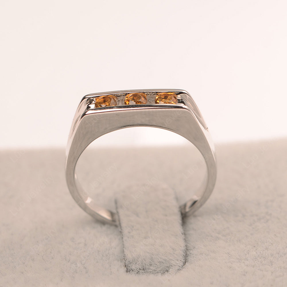 3 Stone Citrine Band Ring - LUO Jewelry