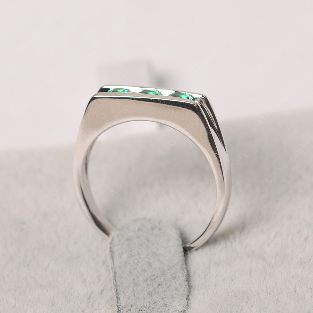 3 Stone Diopside Band Ring - LUO Jewelry