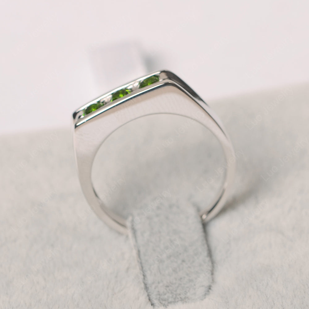 3 Stone Diopside Band Ring - LUO Jewelry