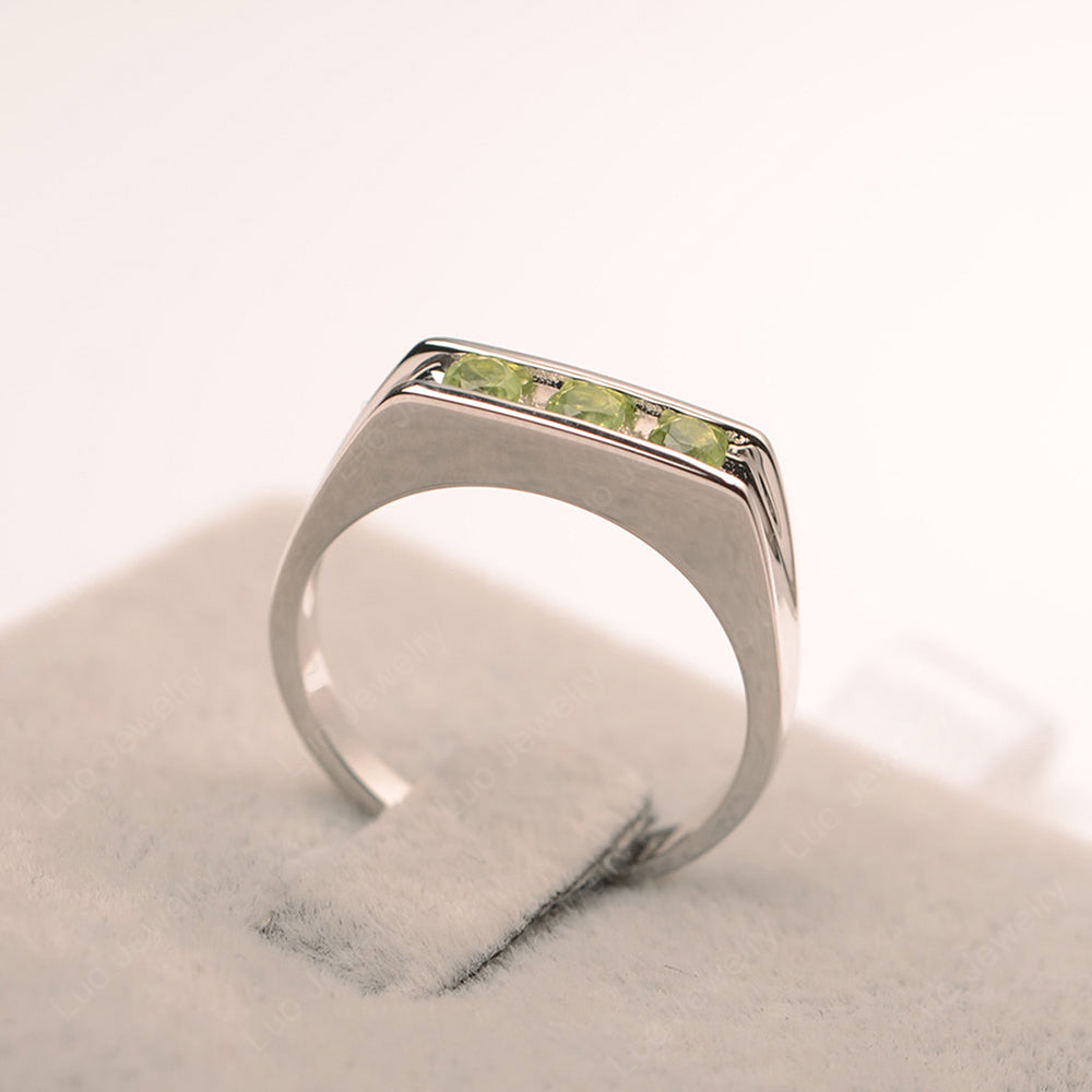 3 Stone Peridot Band Ring - LUO Jewelry