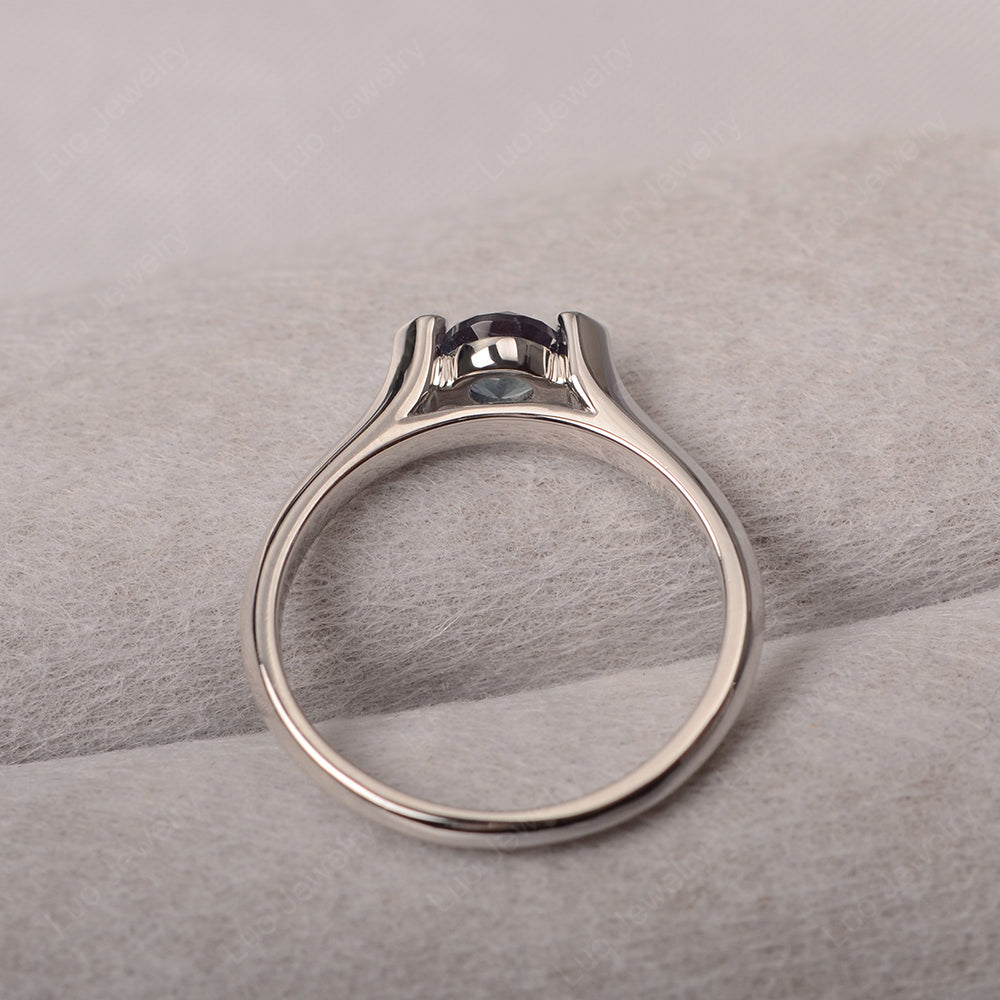 Dainty Alexandrite Ring Solitaire Engagement Ring - LUO Jewelry