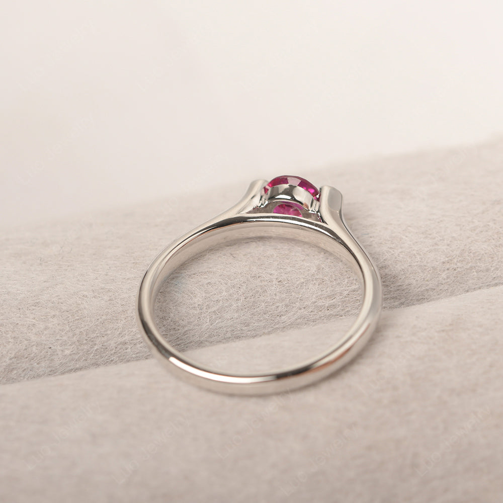 Dainty Ruby Ring Solitaire Engagement Ring - LUO Jewelry