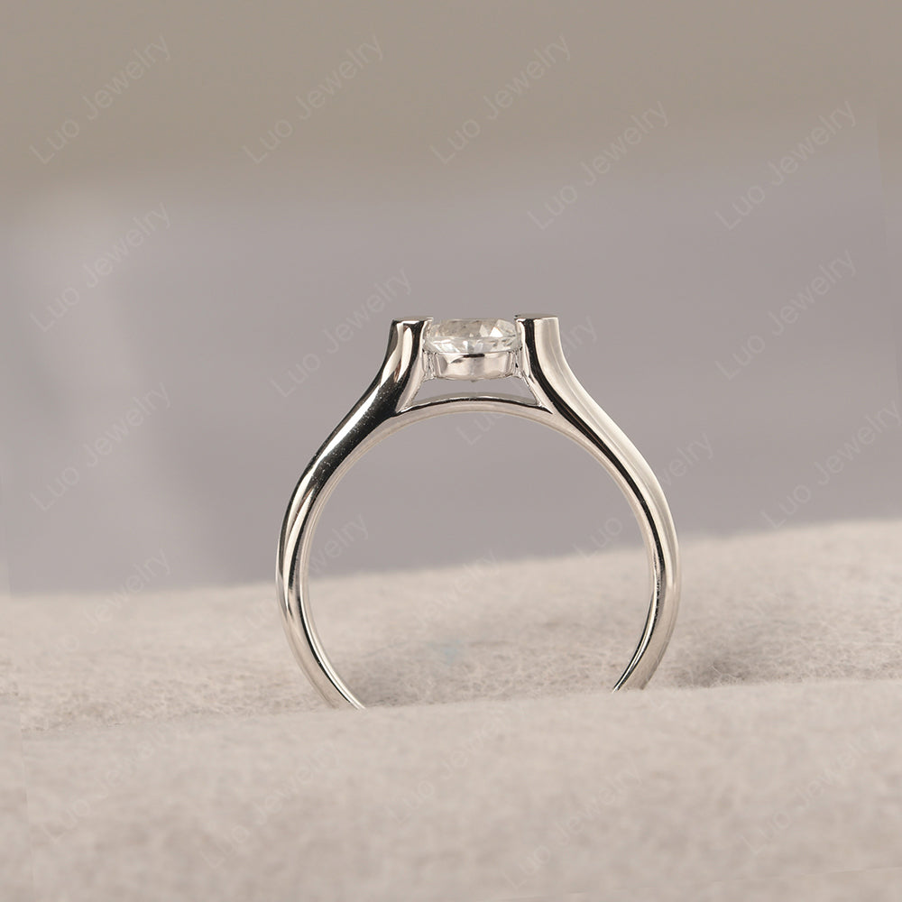 Dainty White Topaz Ring Solitaire Engagement Ring - LUO Jewelry