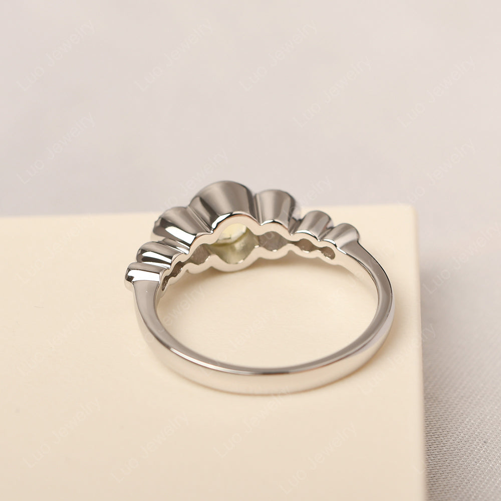 3 Stone Bezel Set Ring Lemon Quartz Mothers Ring - LUO Jewelry