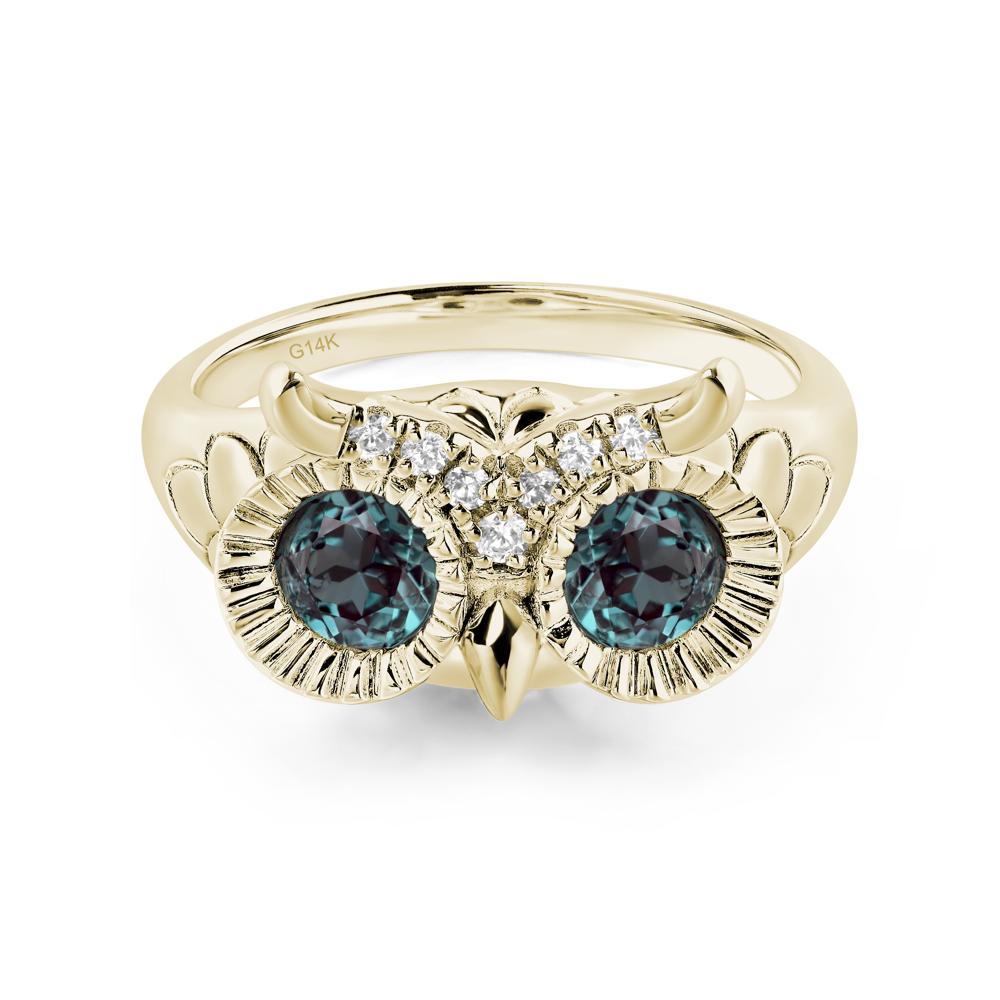 Alexandrite Owl Ring - LUO Jewelry #metal_14k yellow gold