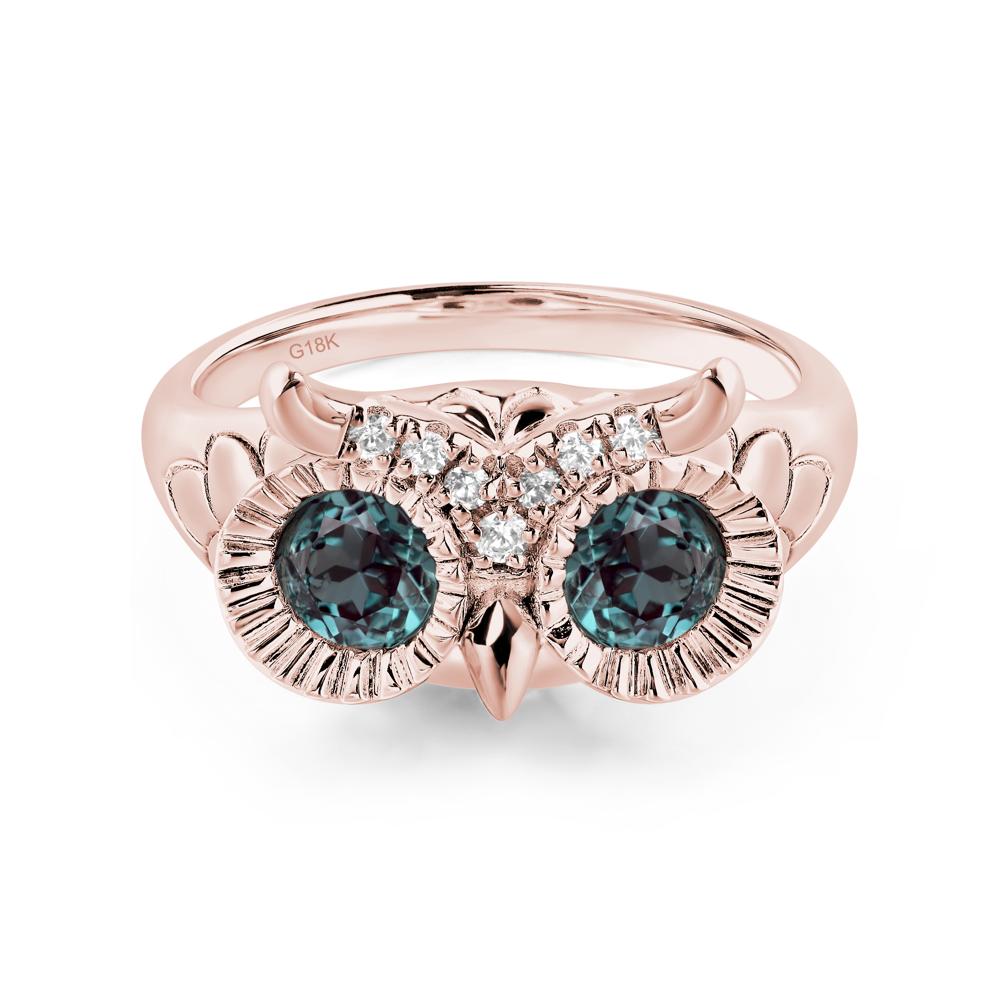 Alexandrite Owl Ring - LUO Jewelry #metal_18k rose gold