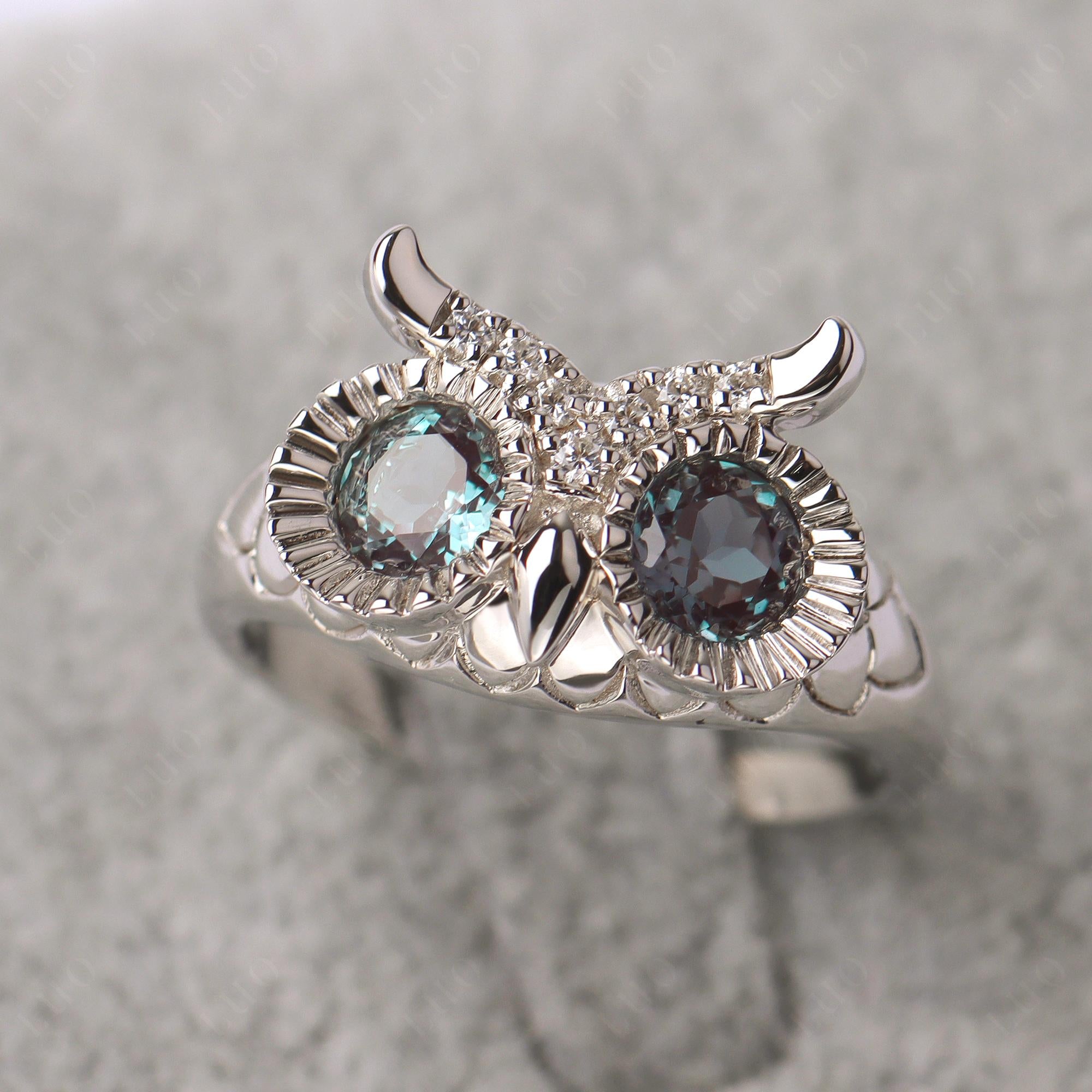 Alexandrite Owl Ring - LUO Jewelry