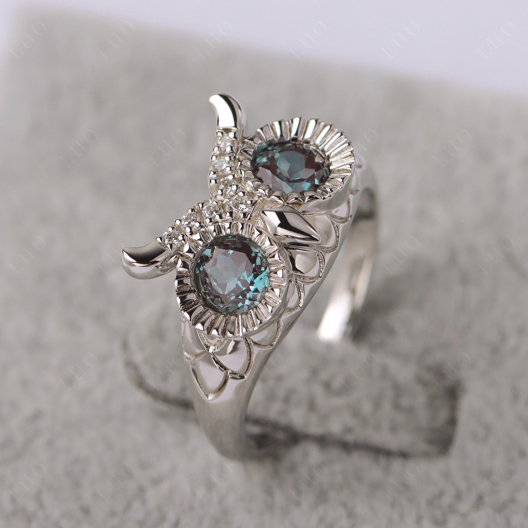 Alexandrite Owl Ring - LUO Jewelry