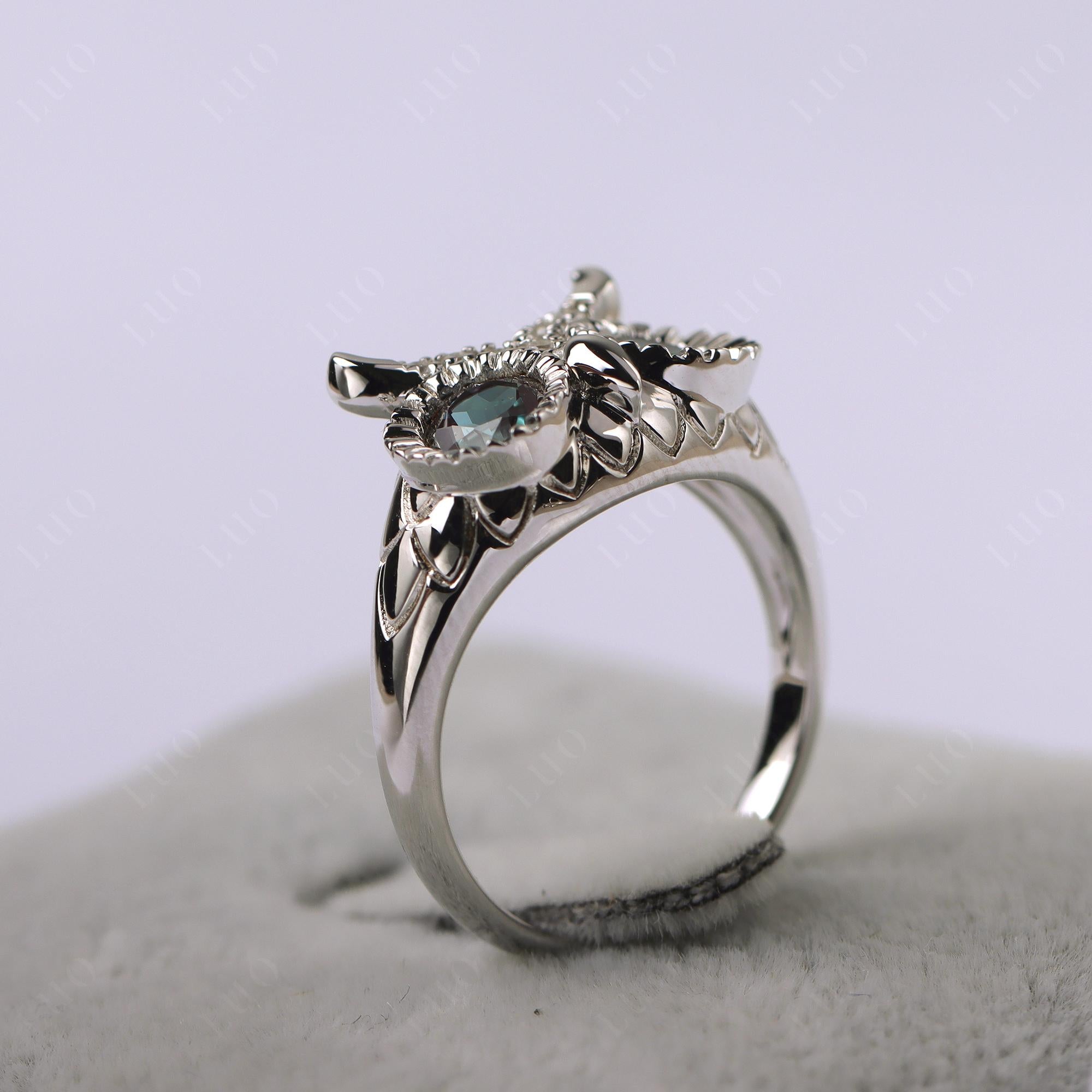 Alexandrite Owl Ring - LUO Jewelry